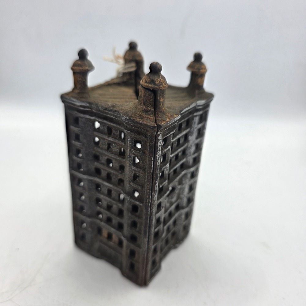 Antique A.C. Williams 4 Tower Skyscraper Cast Iron Still Coin Bank 1900s